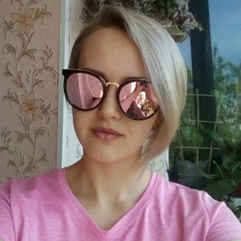 Runde Overdimensionerede Stilfulde Kvindelige Brand Designer Pink Spejl Cat Eye Solbriller Kvinder Part Årgang Dame solbriller 1183R