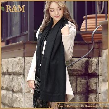 [RUNMEIFA] Brand Cashmere Design lange Tørklæde Almindelig sort Mode Varm i Vinter forår efterår Sjal Til Kvinder pashmina sjal