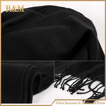 [RUNMEIFA] Brand Cashmere Design lange Tørklæde Almindelig sort Mode Varm i Vinter forår efterår Sjal Til Kvinder pashmina sjal