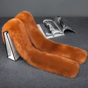 RUNMEIFA Solid Farve Fox Fur Vinter-Tørklæde Kvinder Nye mode Ædle Ræv Pels Krave, Tørklæde Sjal Wraps Syning 2018 Tørklæde