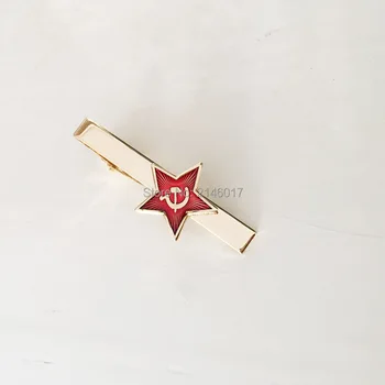 Rusland Røde Stjerne Med Hammer Og Segl-Logo Slipsenåle Kommunismen Sovjetunionen Sovjetunionen Tie Bar Kolde Krig Souvenir-Metal Craft