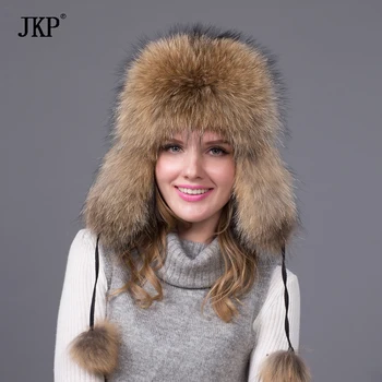 Rusland Varm Vinter Fashion Item Vaskebjørn & Fox Fur Læder Hat Med Vinter Årer Kvinder er Tyk Og Varm Vinter Hat