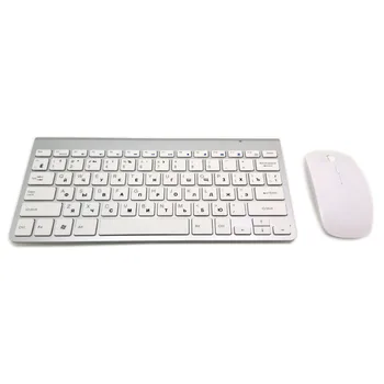 Russisk Tastatur i Ultra-Tynd Trådløst Tastatur, Mus Combo 2,4 G Trådløs Mus til Apple Tastatur Stil Mac, Win XP/7/8/10 Tv-Boksen