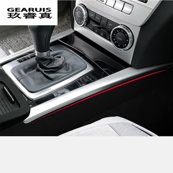 Rustfrit stål Gear Shift panel dekorative bånd auto dækning af trim Til Mercedes Benz C-klasse W204 Bilen støbning mærkat