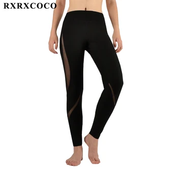 RXRXCOCO Leggings Sport Kvinder Trænings-og Mesh Tights Quick-dry Yoga Bukser Fitnesscenter Kører Bukser Plus Størrelse S-XL Sportstøj
