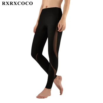 RXRXCOCO Leggings Sport Kvinder Trænings-og Mesh Tights Quick-dry Yoga Bukser Fitnesscenter Kører Bukser Plus Størrelse S-XL Sportstøj