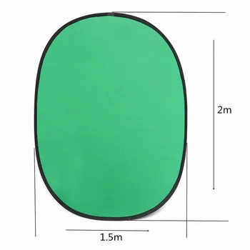 Rynke-Resistente Bomuld Sammenklappelig Baggrundsrapporten 5'x7'150x200cm Grøn&Blå Chromakey skærmen 2in1 twist Baggrund bord+Taske