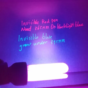 Rød/Blå Gennemsigtig UV Reaktiv Blacklight Maling, usynlig Under dagslys, men lyser rødt under UV-lys farve til Hud, papir osv.