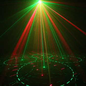 Rød Grøn Laser Lumiere Blå Lysdioder, Lys og Musik-Udstyr Til Disco-Maskinen På Fjernbetjeningen Soundlights