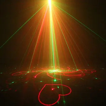 Rød Grøn Laser Lumiere Blå Lysdioder, Lys og Musik-Udstyr Til Disco-Maskinen På Fjernbetjeningen Soundlights