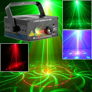 Rød Grøn Laser Lys, Musik, Projektor Dj Disco Kugle stroboskoplys 18 Mønster Farve Skifte til Laser-Disco Musik Center-Udstyr