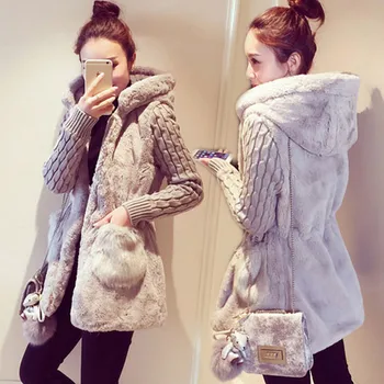 S-4XL Kvinder Sweater Frakke Efteråret 2018 Vinter Fashion Girl ' s Strik Toppe Løs Strikket Patchwork Lækkert Tykt Overtøj Kvindelige