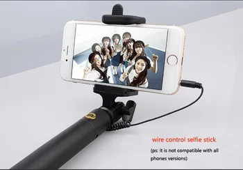 S1 Gen. 3 Kabelforbundet Bærbare Selfie Stick Udtrækkelige Håndholdte Stativ, Indbygget Lukker Monopod Stick Til iPhone 8 8 Plus X Samsung S8