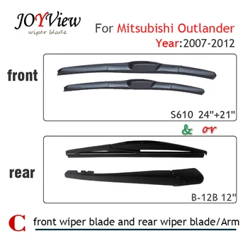 S610 Foran Viskerblad, og Bagerste Vinduesvisker Arm Kniv for Mitsubishi Outlander(2007-2012), 12