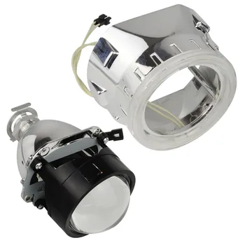 Safego 2,5 tommer projektor linse maske, kappe med dobbelt angel eyes til bil HID Lygten, lygten, projektorens Linse for H1 H4 H7