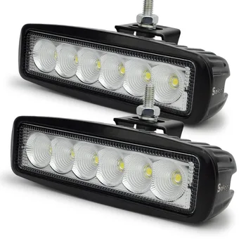 Safego 2x 12 Volt 18W LED-arbejdslampe bar lampe traktor arbejde lys LED off-road 4X4 24V led offroad lys bar plet flood beam