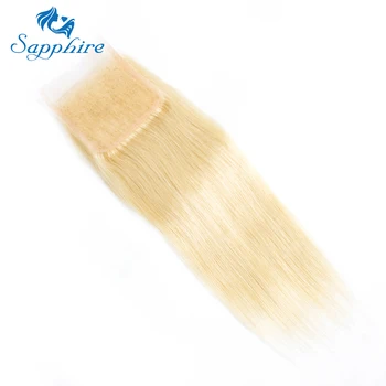 Safir 613 Blonde Brasilianske Remy Hår Lige 2/3 Bundter Med Lace Lukning For Hair Salon Høj andel Længste Hår PCT 15%
