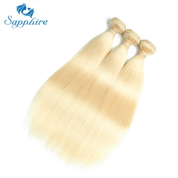 Safir 613 Blonde Brasilianske Remy Hår Lige 2/3 Bundter Med Lace Lukning For Hair Salon Høj andel Længste Hår PCT 15%