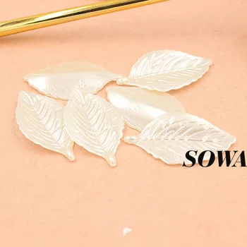 Salg!100pcs 42*23 mm Elfenben Farve ABS Harpiks, Imitationer af Naturperler Virkning 3D Maple Leaf Designet Perler Til Smykker DIY