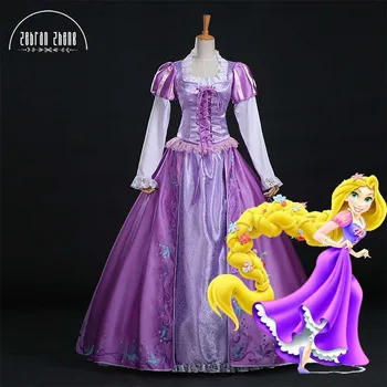 Sammenfiltrede Rapunzel Top Broderi Cosplay Kostume Til Voksne Prinsesse Klokkeblomst Kostume Kjole Til Kvinder Halloween Party