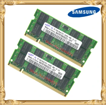 Samsung Bærbar computer, 4GB hukommelse 2x2GB 800 mhz PC2-6400 DDR2 Bærbare RAM 4G 800 6400S 2G 200-pin DIMM