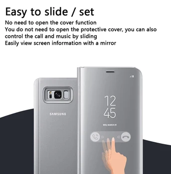 SAMSUNG Oprindelige Mirro Dække Klar Opfattelse Telefonen Tilfælde EF-ZG955 Til Samsung Galaxy S8 G9500 S8+ S8 Plus SM-G955 Vække Slim Flip Case