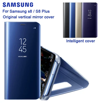 SAMSUNG Oprindelige Mirro Dække Klar Opfattelse Telefonen Tilfælde EF-ZG955 Til Samsung Galaxy S8 G9500 S8+ S8 Plus SM-G955 Vække Slim Flip Case
