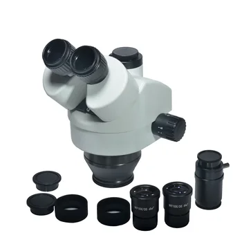 Samtidig med fokale 7X-45X Trinokulartubus Zoom Stereo-Mikroskop Hovedet Samtidig med fokale Industrielle Mikroskop WF10X 20mm Okular Linse