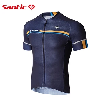 Santic Mænd Cykling Korte Jersey Pro Fit Fire Farver Antislip Ærme Manchet Road Bike MTB kortærmet Top Riding Shirt M7C02107