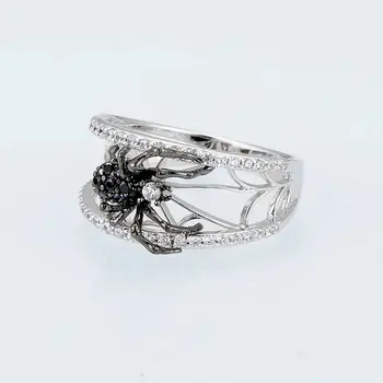 SANTUZZA Sølv Spider Ring For Kvinder 925 Sterling Sølv Fashion Ringe til Kvinder 2017 Cubic Zirconia Ringen Party Smykker