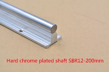 SBR12 lineær styreskinne længde 200 mm forkromet quenching hårdt guide aksel for CNC-1stk