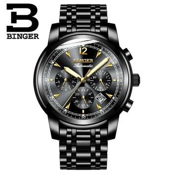 Schweiz Automatisk Mekanisk Ur Mænd Binger Luxury-Brand-Ure Mandlige Safir Armbåndsure Vandtæt reloj hombre 17