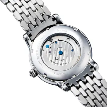 Schweiz Luksus Mærke Nesun Hule Tourbillon Watch Mænd Automatisk Mekanisk Mænds Ure Safir Vandtæt ur N9081-2