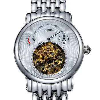 Schweiz Luksus Mærke Nesun Hule Tourbillon Watch Mænd Automatisk Mekanisk Mænds Ure Safir Vandtæt ur N9081-2