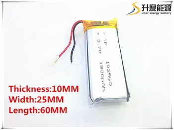 SD-3,7 V 1800mAh 102560 Lithium Polymer Li-Po-li-ion Genopladeligt Batteri celler Til Mp3-MP4 MP5 GPS PSP mobile bluetooth