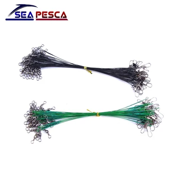 SEAPESCA 30stk/lot 15 CM 20 CM 25 CM 30 CM fiskesnøre Stål Wire Leder Med Drejeligt Stik til Tilbehør kobber drejelig ZB102