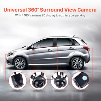 Seicane 360 Graders Surround View Bil Parkering Assistent System med 4stk 180 Kameraer 2D-Skærm Backup Omvendt Bistand bilsættet