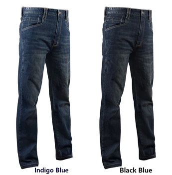 Sektor Syv Mænd Nye Slim City Casual Jeans Midten af Taljen Lige Denim Jeans Classic Indigo Blå Sort Jeans med Slid-resistente