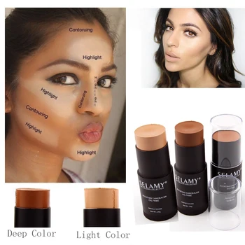 Selamy Mærke Makeup Bronzer Ansigt Concealer Stick for Lys, Mørk Hud Langvarig Konturfræsning Base Concealer Makeup Primer