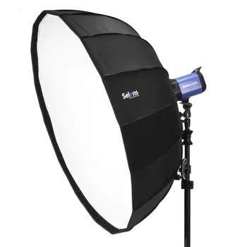 Selens 105cm Hvid Sammenklappelig Beauty Dish Softbox med Bowens Mount til Studio Belysning Off-camera Flash