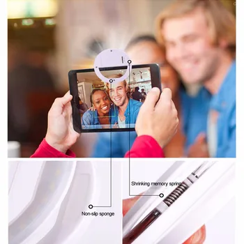 Selfie Bærbare Led Kamera Telefon Fotografering Ring Lys Styrke Fotografering til din Smartphone, iPhone, Samsung Pink Hvid Sort