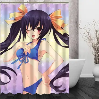 Sexet anime piger badeforhæng Bedste Nice Brugerdefinerede Bad gardin Vandtæt polyester gardin til Badeværelse