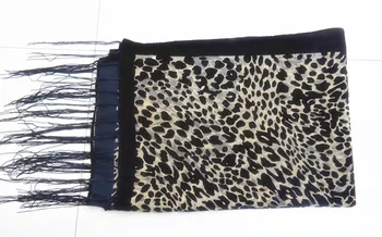 Sexet Sort Leopard Print Velvet Tørklæder Kvinder Udbrændthed Sjal Kvindelige Forår Vinter Elskere Gave Til Mor, Hustru