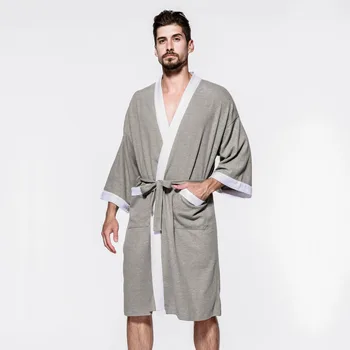 Sexet ævle bomuld mandlige klæder badekåber langærmet quality hotel Sauna SPA-elskere badekåber roupao mænds kimono homme Plus størrelse