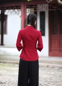 Shanghai Historie Traditionel Kinesisk Øverste Blomst Trykt Cheongsam Toppe Armbånd Ærmer Shirt til Kvinder Kinesiske Blouse Farve 3