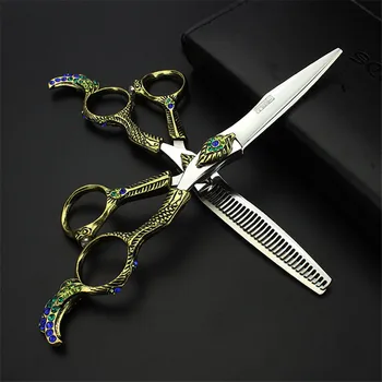 SHARONDS 6 inches professionelle frisør sakse limited edition kniv Huang frisør saks Fladskærms shear tand 2set