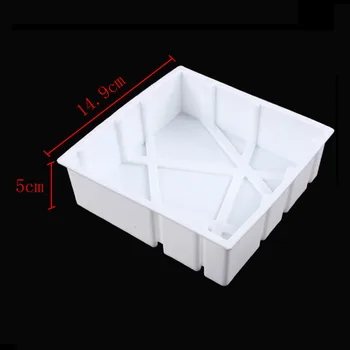 SHENHONG 3STK Kunst Kage Mould Pan 3D-Gitter Blok Skyer Diamant Hjerte Silikone Formen Mousse Silikonowe Chokolade Moule Bagning