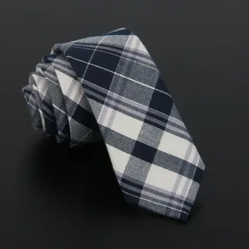 SHENNAIWE bomuld slips af høj kvalitet herre mode afslappet 6cm-bredde smalle corbatas plaid hals bånd fine slanke tørklæder engros