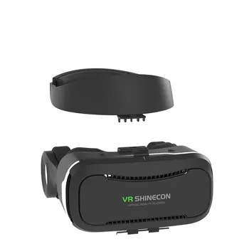 Shinecon VR 4.0 Pro Virtual Reality-Gear Beskyttelsesbriller Pap 3D-Briller vr Max Headset Til 4.7-6.0 tommer Smartphone + Gamepad