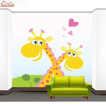 ShineHome-Custom Giraf 3D-Vægge Vægmalerier Stue 3D Kontakt Wall Paper Vægmaleri Barn Børn er Drenge Piger Tapet Engros